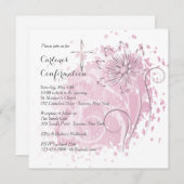 Rosa Löwenzahn-Einladung Einladung (Vorne/Hinten)