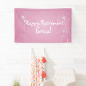 Rosa Löwenzahn, Ruhestands-Party Banner (Insitu)