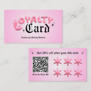 Rosa Loyalty-Geschäftskarte mit Blasen Visitenkarte