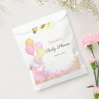 Rosa Luftballon personalisiertes Babyshower-Gesche Geschenktütchen