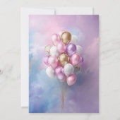 Rosa Luftballons 95. Geburtstagsfeier Einladung (Rückseite)