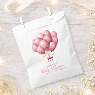 Rosa Luftballons Aquarell Mädchen Baby Shower Geschenktütchen