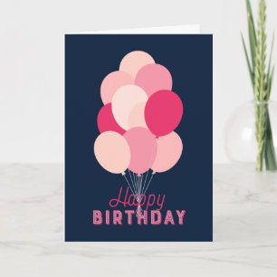 Rosa Luftballons Blau Alles Gute zum Geburtstag Karte