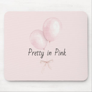 Rosa Luftballons mit Schleife Mousepad