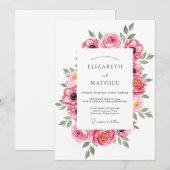 Rosa luftige Frühlingshochzeit Einladung (Vorne/Hinten)
