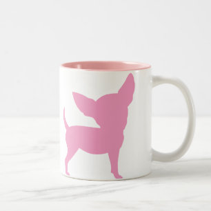 Rosa lustige Chihuahua Zweifarbige Tasse