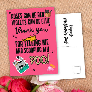 Rosa Lustige Süße Frohe Muttertag Von Katze Postkarte