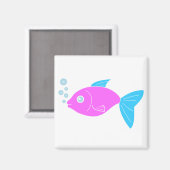 Rosa, lustiger Fisch Magnet (Vorderseite/Rückseite)
