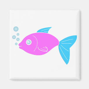 Rosa, lustiger Fisch Magnet
