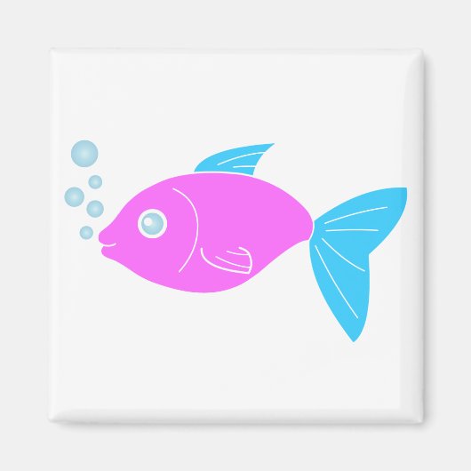 Rosa, lustiger Fisch Magnet (Vorne)