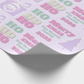 Rosa lustiges HO HO HO Weihnachten Fettgedruckter Geschenkpapier (Ecke)