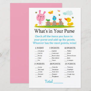 Rosa lustiges Kaninchen Was ist in deinem Handtasc