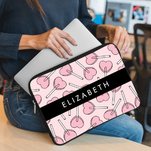 Rosa Lutscher, Herz-Lutscher, Lolly, Ihr Name Laptopschutzhülle