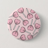 Rosa Lutscher, Herz-Lutscher, Lutscher-Muster Button (Vorderseite)