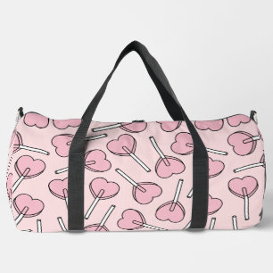 Rosa Lutscher, Herz-Lutscher, Lutscher-Muster Duffle Bag
