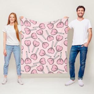 Rosa Lutscher, Herz-Lutscher, Lutscher-Muster Fleecedecke