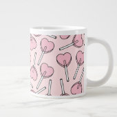 Rosa Lutscher, Herz-Lutscher, Lutscher-Muster Jumbo-Tasse (Rechts)