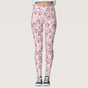 Rosa Lutscher, Herz-Lutscher, Lutscher-Muster Leggings