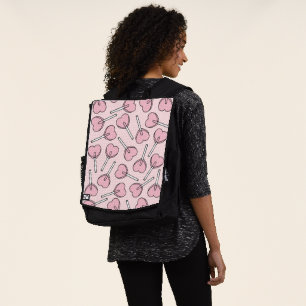 Rosa Lutscher, Herz-Lutscher, Lutscher-Muster Rucksack
