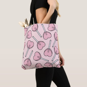 Rosa Lutscher, Herz-Lutscher, Lutscher-Muster Tasche