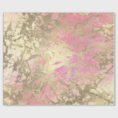 Rosa Lux Goldmarmor Pastel Unicorn Abstrakt Geschenkpapier (Flach)