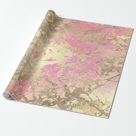 Rosa Lux Goldmarmor Pastel Unicorn Abstrakt Geschenkpapier