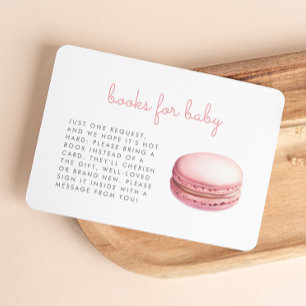 Rosa Macaron-Baby-Shower-Bücher-Beilagekarte Begleitkarte