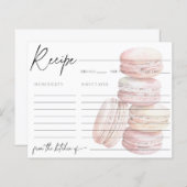 Rosa Macaron Rezeptkarte (Vorne/Hinten)