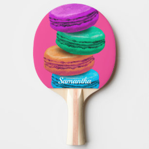 Rosa Macaron-Süßigkeiten personalisiertes Tischt Tischtennis Schläger