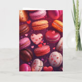 Rosa Macarons Herzen Design Valentinstag Karte (Rückseite)