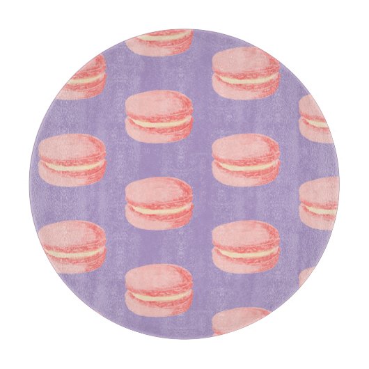 Rosa Macarons Schneidebrett (Vorderseite)