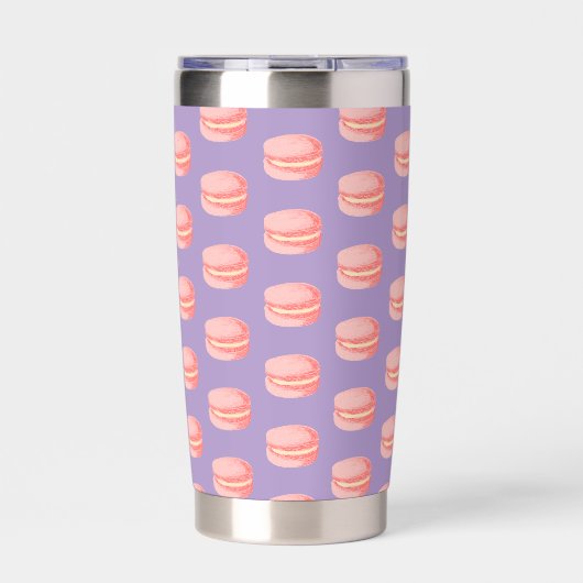 Rosa Macarons Thermobecher (Vorderseite)
