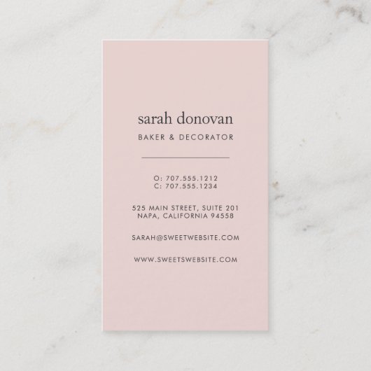 Rosa Macarons Visitenkarte (Rückseite)