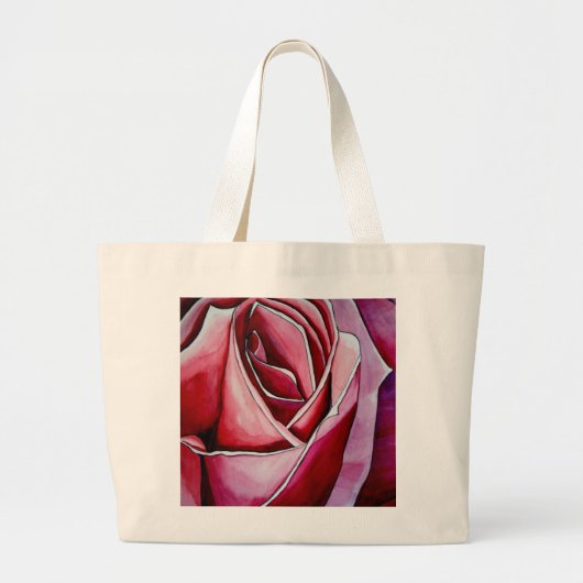 Rosa Macro abstrakte Rose Jumbo Stoffbeutel (Vorne)