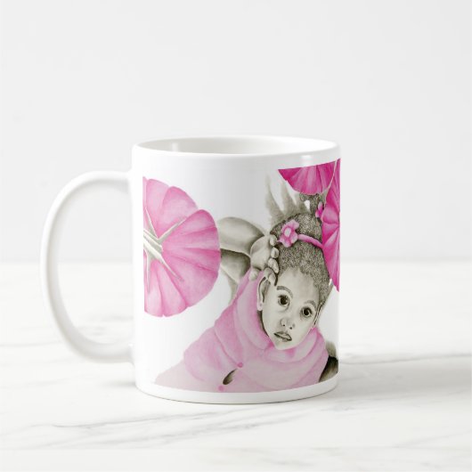 Rosa Mädchen 3 doppelte Tasse (Links)