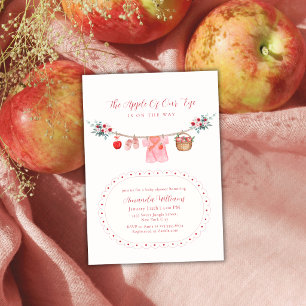 Rosa Mädchen Apple Of Our Eye Wäscheleine Baby Sho Einladung
