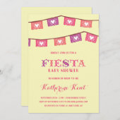 Rosa Mädchen-Babyparty der Spaß-Fiesta-| Einladung (Vorne/Hinten)