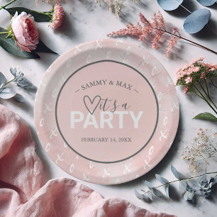 Rosa Mädchen-Blush Valentinstag-Tischplatten Pappteller