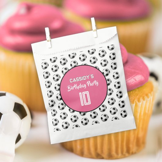 Rosa Mädchen Fußball Geburtstagsfeier Geschenktütchen