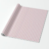 Rosa Mädchen-Gingham Geschenkpapier (Ungerollt)