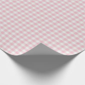 Rosa Mädchen-Gingham Geschenkpapier (Ecke)