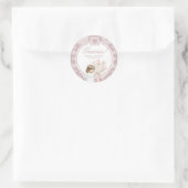 Rosa Mädchen kniet Primera Comunion Runder Aufkleber (Tasche)