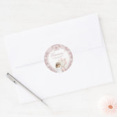 Rosa Mädchen kniet Primera Comunion Runder Aufkleber (Umschlag)