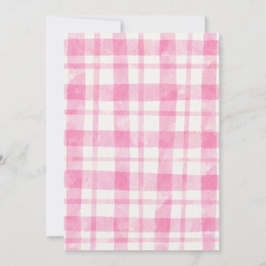 Rosa Mädchen Landtiere 4. Party Einladung (Rückseite)