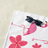 Rosa Mädchen-Monogramm-Flamingo-Muster Strandtuch (Beispiel)