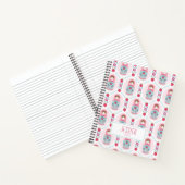 Rosa Mädchen-Muster Monogramm Spiralblock Notizblock (Innenseite)