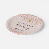 Rosa-Mädchen Pappteller (Schrägansicht)