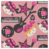 Rosa Mädchen-Rockstar-Gewebe Stoff (Nahaufnahme)