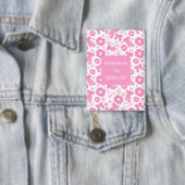 Rosa Mädchen-Schals-Muster Süßes Haar-Accessoire Button (Insitu)