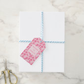 Rosa Mädchen-Schals-Muster Süßes Haar-Accessoire Geschenkanhänger (Mit Garn)